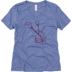 Ladies Relaxed Fit Super Soft Triblend V-Neck Tee