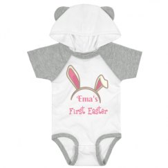 Infant Hooded Raglan Bodysuit with Ears