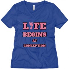 Ladies Relaxed Fit V-Neck Tee