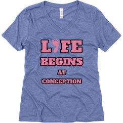 Ladies Relaxed Fit Super Soft Triblend V-Neck Tee