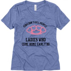 Ladies Relaxed Fit Super Soft Triblend V-Neck Tee