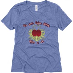 Ladies Relaxed Fit Super Soft Triblend V-Neck Tee