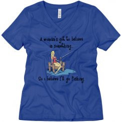 Ladies Relaxed Fit V-Neck Tee