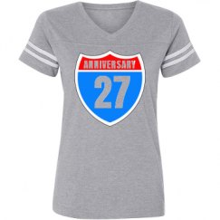 Ladies Relaxed Fit Vintage Sports Tee