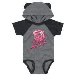 Infant Hooded Raglan Bodysuit with Ears