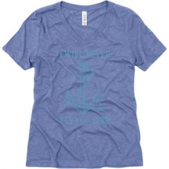 Ladies Relaxed Fit Super Soft Triblend V-Neck Tee