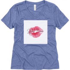 Ladies Relaxed Fit Super Soft Triblend V-Neck Tee