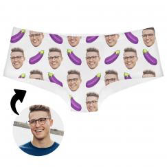 Funny Valentine Face Panties Eggplant Emoji Gift