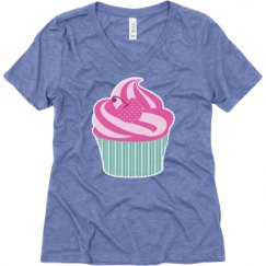 Ladies Relaxed Fit Super Soft Triblend V-Neck Tee