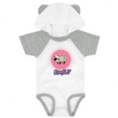 Infant Hooded Raglan Bodysuit with Ears