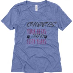 Ladies Relaxed Fit Super Soft Triblend V-Neck Tee