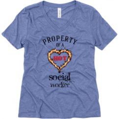 Ladies Relaxed Fit Super Soft Triblend V-Neck Tee