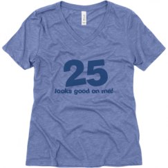 Ladies Relaxed Fit Super Soft Triblend V-Neck Tee