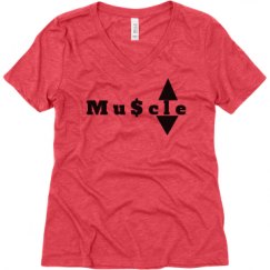 Ladies Relaxed Fit Super Soft Triblend V-Neck Tee