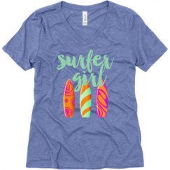 Ladies Relaxed Fit Super Soft Triblend V-Neck Tee