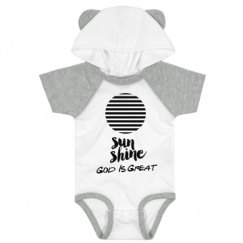 Infant Hooded Raglan Bodysuit with Ears