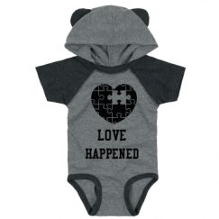 Infant Hooded Raglan Bodysuit with Ears