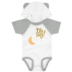 Infant Hooded Raglan Bodysuit with Ears