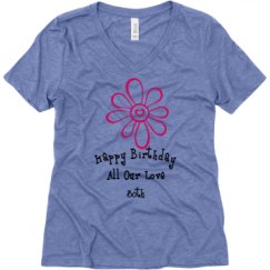 Ladies Relaxed Fit Super Soft Triblend V-Neck Tee