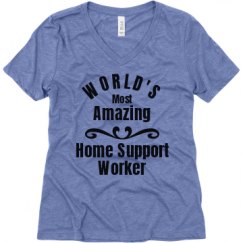 Ladies Relaxed Fit Super Soft Triblend V-Neck Tee