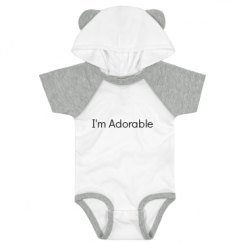 Infant Hooded Raglan Bodysuit with Ears