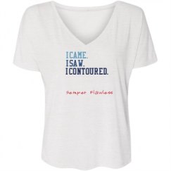 Ladies Flowy Slouchy V-Neck Tee