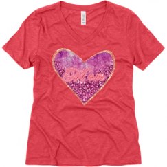 Ladies Relaxed Fit Super Soft Triblend V-Neck Tee