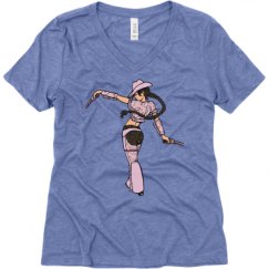 Ladies Relaxed Fit Super Soft Triblend V-Neck Tee