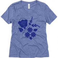 Ladies Relaxed Fit Super Soft Triblend V-Neck Tee