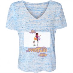 Ladies Flowy Slouchy V-Neck Tee