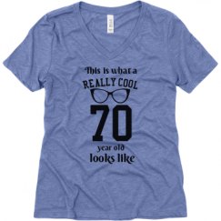 Ladies Relaxed Fit Super Soft Triblend V-Neck Tee