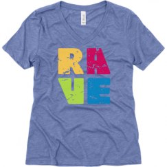 Ladies Relaxed Fit Super Soft Triblend V-Neck Tee