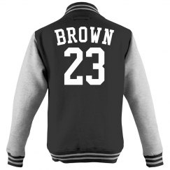 Brown letterman jacket