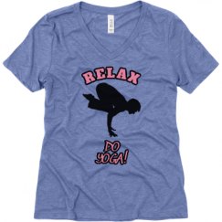 Ladies Relaxed Fit Super Soft Triblend V-Neck Tee