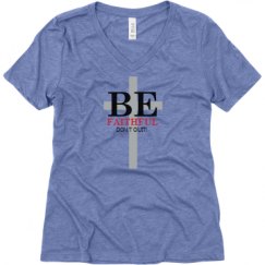 Ladies Relaxed Fit Super Soft Triblend V-Neck Tee