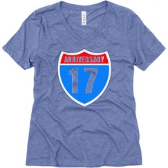 Ladies Relaxed Fit Super Soft Triblend V-Neck Tee