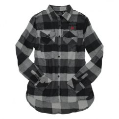 Ladies Long Sleeve Plaid Flannel Shirt