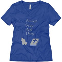 Ladies Relaxed Fit V-Neck Tee