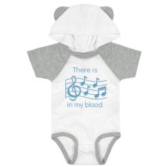 Infant Hooded Raglan Bodysuit with Ears