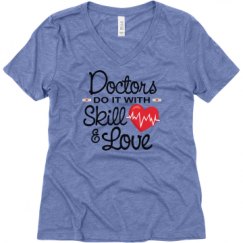 Ladies Relaxed Fit Super Soft Triblend V-Neck Tee