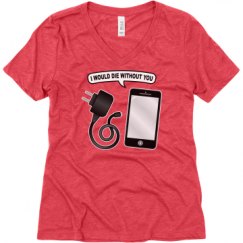 Ladies Relaxed Fit Super Soft Triblend V-Neck Tee