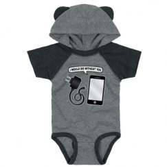 Infant Hooded Raglan Bodysuit with Ears