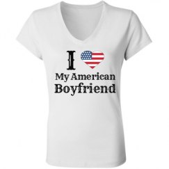 Ladies Slim Fit V-Neck Jersey Tee