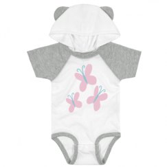 Infant Hooded Raglan Bodysuit with Ears