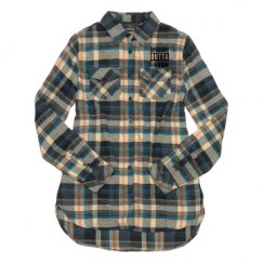 Ladies Long Sleeve Plaid Flannel Shirt