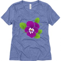 Ladies Relaxed Fit Super Soft Triblend V-Neck Tee