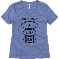 Ladies Relaxed Fit Super Soft Triblend V-Neck Tee