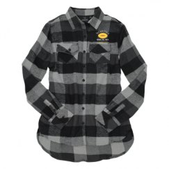 Ladies Long Sleeve Plaid Flannel Shirt