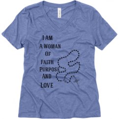 Ladies Relaxed Fit Super Soft Triblend V-Neck Tee