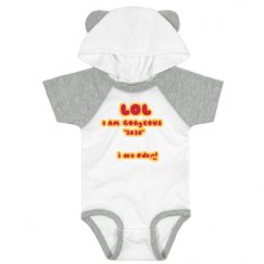 Infant Hooded Raglan Bodysuit with Ears